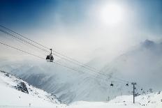 Ski Resort in the Winter Mountains. Elbrus, Caucasus, Russian Federation. Beautiful Winter Landscap-Olga Gavrilova-Photographic Print