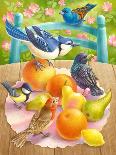 Songbirds on Fence-Olga Kovaleva-Giclee Print