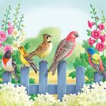 Flowers and Hummingbirds-Olga Kovaleva-Framed Giclee Print