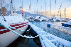 Winter View of a Marina in Trondheim-Olga Miltsova-Photographic Print