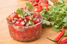 Fresh Hot Raw Salsa with Tomatoes, Onions, Chili and Cilantro-Olgany-Stretched Canvas