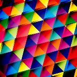 Colorful Mosaic Background Made Of Triangle Shapes-OlgaYakovenko-Mounted Art Print
