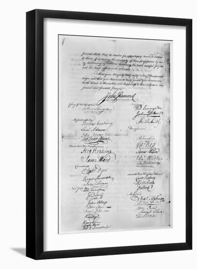 Olive Branch Petition, 1775-null-Framed Premium Giclee Print