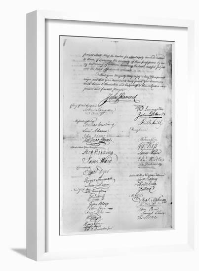 Olive Branch Petition, 1775-null-Framed Giclee Print