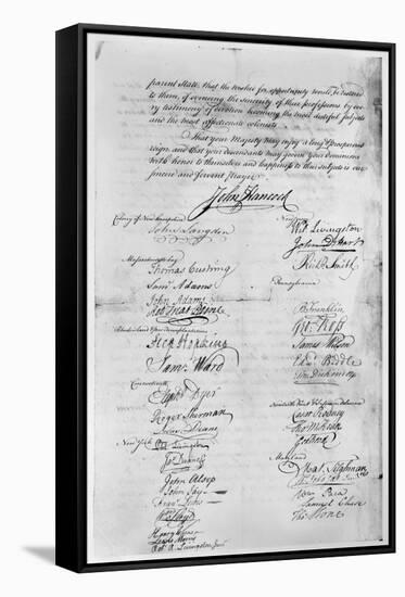 Olive Branch Petition, 1775-null-Framed Stretched Canvas