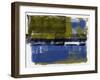 Olive Green and Blue Abstract Study-Emma Moore-Framed Art Print