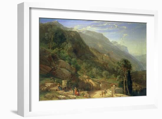 Olive Groves at Varenna, Lake Como, Italy, 1861-Frederick Lee Bridell-Framed Giclee Print