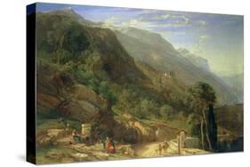 Olive Groves at Varenna, Lake Como, Italy, 1861-Frederick Lee Bridell-Stretched Canvas