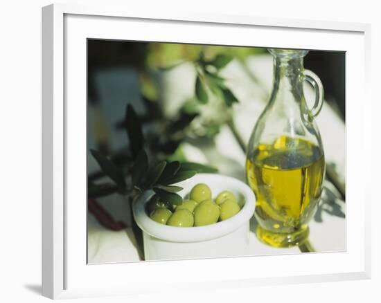 Olive Oil and Green Olives-Christine Gillé-Framed Photographic Print