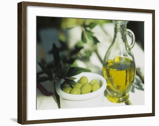 Olive Oil and Green Olives-Christine Gillé-Framed Photographic Print