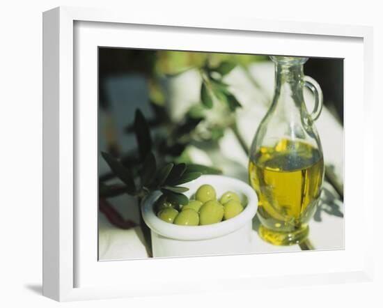 Olive Oil and Green Olives-Christine Gillé-Framed Photographic Print