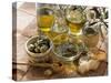 Olive Oil and Olives-null-Stretched Canvas