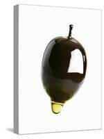 Olive Oil Dripping from an Olive-Dieter Heinemann-Stretched Canvas