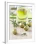 Olive Oil, Green Olives and Rosemary on Chopping Board-Jo Kirchherr-Framed Photographic Print