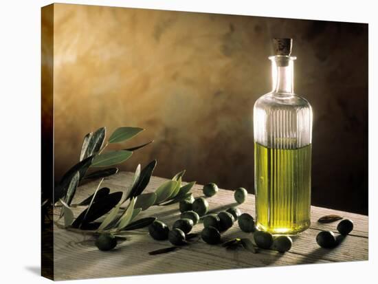 Olive Oil in Bottle, Olives-Michael Brauner-Stretched Canvas