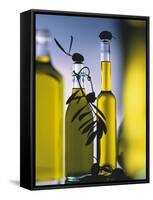 Olive Oil in Bottles-Luzia Ellert-Framed Stretched Canvas