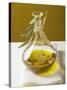 Olive Oil in Carafe with Olive Branch-null-Stretched Canvas
