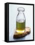 Olive Oil in Small Bottle and a Slice of Bread-Joerg Lehmann-Framed Stretched Canvas