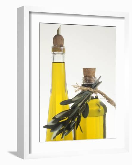 Olive Oil in Two Bottles-null-Framed Photographic Print