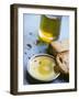 Olive Oil on Plate with Slices of Bread & Olive Oil Bottle-Joerg Lehmann-Framed Photographic Print