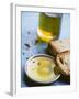 Olive Oil on Plate with Slices of Bread & Olive Oil Bottle-Joerg Lehmann-Framed Photographic Print