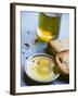 Olive Oil on Plate with Slices of Bread & Olive Oil Bottle-Joerg Lehmann-Framed Photographic Print