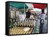 Olive Oil Stall at the Italian Market at Walton-On-Thames, Surrey-Hazel Stuart-Framed Stretched Canvas