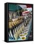 Olive Oil Stall at the Italian Market at Walton-On-Thames, Surrey-Hazel Stuart-Framed Stretched Canvas