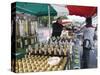 Olive Oil Stall at the Italian Market at Walton-On-Thames, Surrey-Hazel Stuart-Stretched Canvas