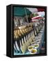 Olive Oil Stall at the Italian Market at Walton-On-Thames, Surrey-Hazel Stuart-Framed Stretched Canvas