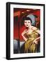 Olive Satin Dress-Catherine Abel-Framed Giclee Print