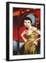 Olive Satin Dress-Catherine Abel-Framed Giclee Print