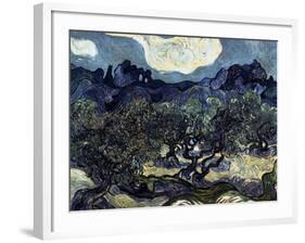 Olive Trees with the Alpilles in the Background-Vincent van Gogh-Framed Giclee Print