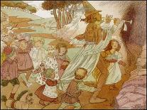 The Children of Hamelin Follow the Pied Piper and are Not Seen Again-Olive Wood-Laminated Art Print