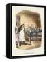 Oliver Asking for More, Illustration for 'Oliver Twist' by Charles Dickens (Colour Litho)-George Cruikshank-Framed Stretched Canvas