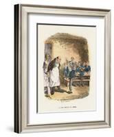 Oliver Asking for More, Illustration for 'Oliver Twist' by Charles Dickens (Colour Litho)-George Cruikshank-Framed Giclee Print