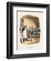 Oliver Asking for More, Illustration for 'Oliver Twist' by Charles Dickens (Colour Litho)-George Cruikshank-Framed Giclee Print