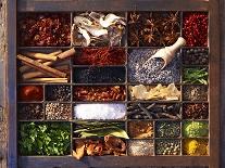 Various Spices in a Type Case-Oliver Brachat-Framed Photographic Print