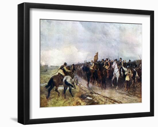 Oliver Cromwell and His Troops at Dunbar Singing the 118th Psalm, 1926-Andrew Garrick Gow-Framed Giclee Print