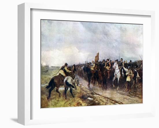 Oliver Cromwell and His Troops at Dunbar Singing the 118th Psalm, 1926-Andrew Garrick Gow-Framed Giclee Print