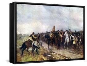 Oliver Cromwell and His Troops at Dunbar Singing the 118th Psalm, 1926-Andrew Garrick Gow-Framed Stretched Canvas