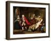 Oliver Goldsmith's Medical Advice Rejected By His Patient In Favour Of The Advice Of The Apothecary-Thomas P Hall-Framed Art Print