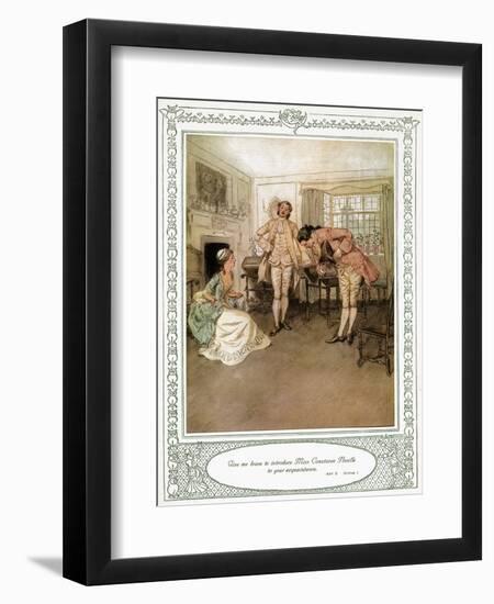 Oliver Goldsmith 's play She Stoops to Conque-Hugh Thomson-Framed Premium Giclee Print