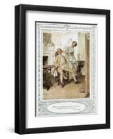 Oliver Goldsmith 's play She Stoops to Conque-Hugh Thomson-Framed Giclee Print