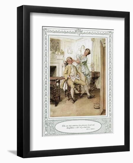 Oliver Goldsmith 's play She Stoops to Conque-Hugh Thomson-Framed Giclee Print