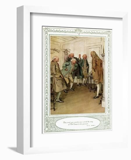 Oliver Goldsmith 's play She Stoops to Conque-Hugh Thomson-Framed Giclee Print