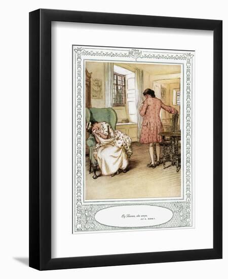 Oliver Goldsmith 's play She Stoops to Conque-Hugh Thomson-Framed Premium Giclee Print