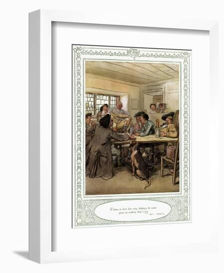 Oliver Goldsmith 's play She Stoops to Conque-Hugh Thomson-Framed Giclee Print