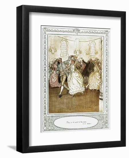 Oliver Goldsmith 's play She Stoops to Conque-Hugh Thomson-Framed Premium Giclee Print