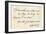 Oliver H. Perry's Note Proclaiming His Lake Erie Victory: "We Have Met the Enemy and They are Ours"-null-Framed Giclee Print